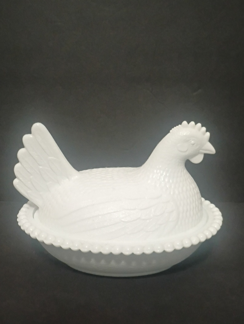 Indiana Glass Hen on Nest Milk Glass Vintage